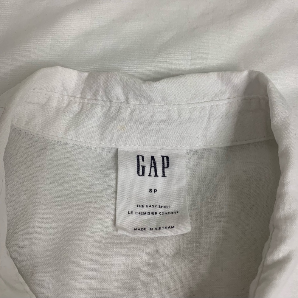 GAP The Easy Fit White Linen Blend Women’s Button-Down Shirt Size S - Picture 8 of 13